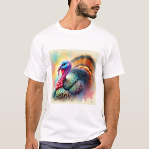 Turkey in Vibrant Harmony 200724AREF110 - Watercol T-Shirt