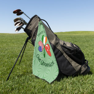 Turkey Ireland USA Shamrock Flag Personalized Golf Towel