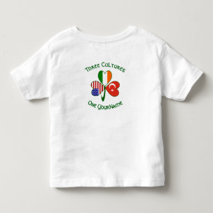 Turkey Ireland USA Shamrock Flag Personalized Toddler T-shirt