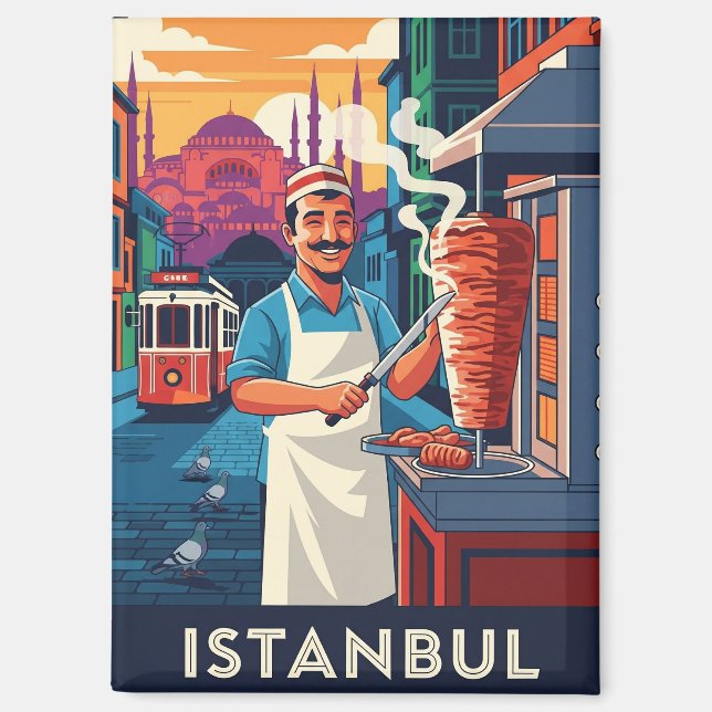 Turkey Istanbul Kebab Street Vendor Magnet (Front)