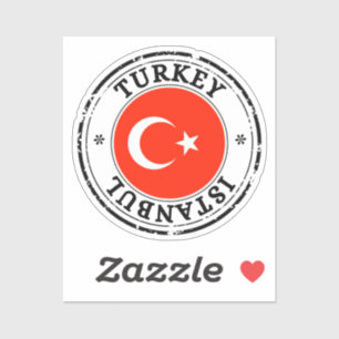 Turkey Istanbul Seal Sticker Round Flag For Laptop