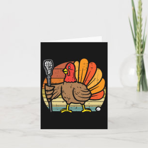 Turkey Lacrosse Retro Thanksgiving Sports Lax Men  Card