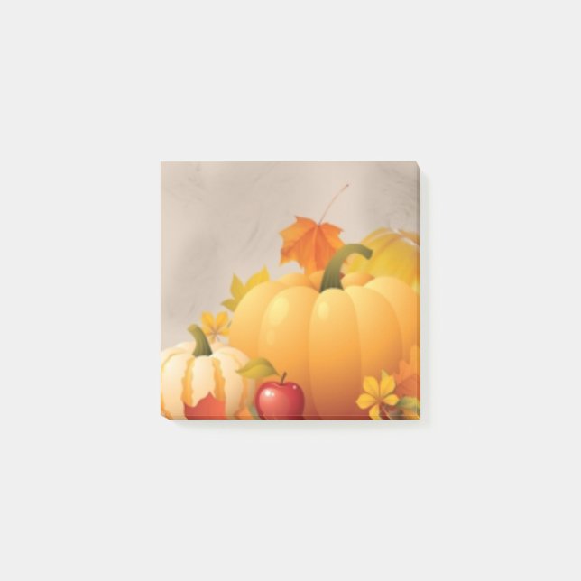 Turkey leaves pumpkins post-it notes (Front)