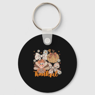 Turkey Leopard Coquette Lace Bow Thanksgiving Autu Keychain