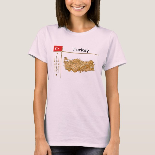 Turkey Map + Flag + Title T-Shirt (Front)