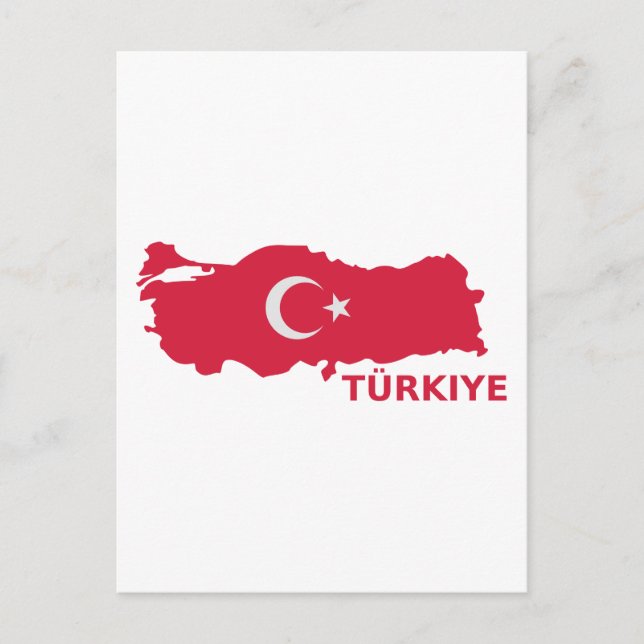 Turkey map flag Türkiye Postcard (Front)