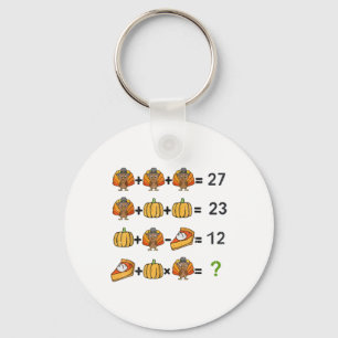 Turkey Math Teacher Thanksgiving 67 Order Operatio Keychain
