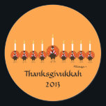 Turkey Menorah Thanksgivukkah Sticker<br><div class="desc">PRLimages is a division of Paintings by Rachel Lowry.</div>