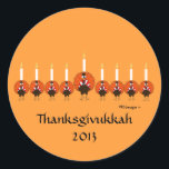 Turkey Menorah Thanksgivukkah Sticker<br><div class="desc">PRLimages is a division of Paintings by Rachel Lowry.</div>