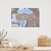 Turkey & Middle East Map 2002 Poster (Kitchen)