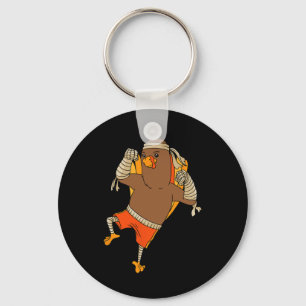 Turkey Mma Fighter Thanksgiving Day Martial Arts K Keychain