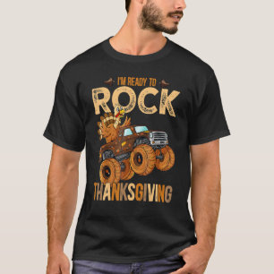 Turkey Monster Truck Thanksgiving Kids Boys Turkey T-Shirt