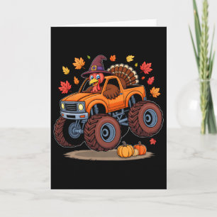 Turkey Monster Truck Thanksgiving Pilgrim Toddlers Card