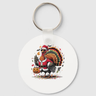 Turkey Moo Cow Costume Funny Thanksgiving Hallowee Keychain