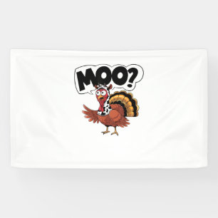 Turkey Moo Cow Costume Funny Thanksgiving Turkey D Banner