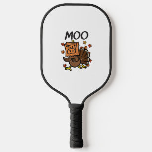 Turkey Moo Cow Costume Funny Thanksgiving Turkey D Pickleball Paddle