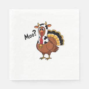 Turkey Moo Cow Funny Thanksgiving Performance Spri Napkin