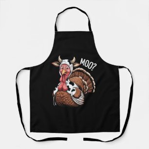 Turkey Moo Funny Thanksgiving  Apron