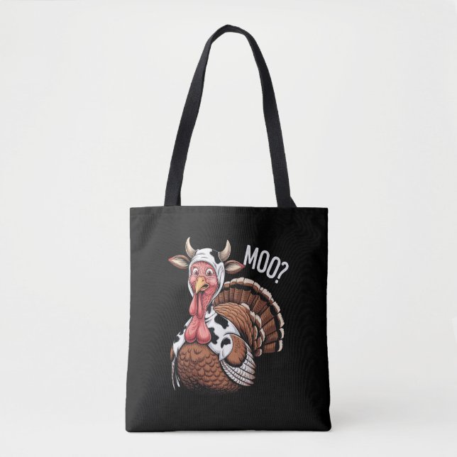 Turkey Moo Funny Thanksgiving  Tote Bag (Front)