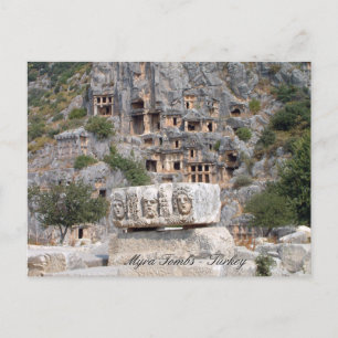 Turkey, Myra Rock Tombs, Ancient Ruins Postcard