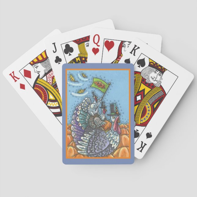 TURKEY NATION, THANKSGIVING GOBBLERS PLAYING CARDS (Back)