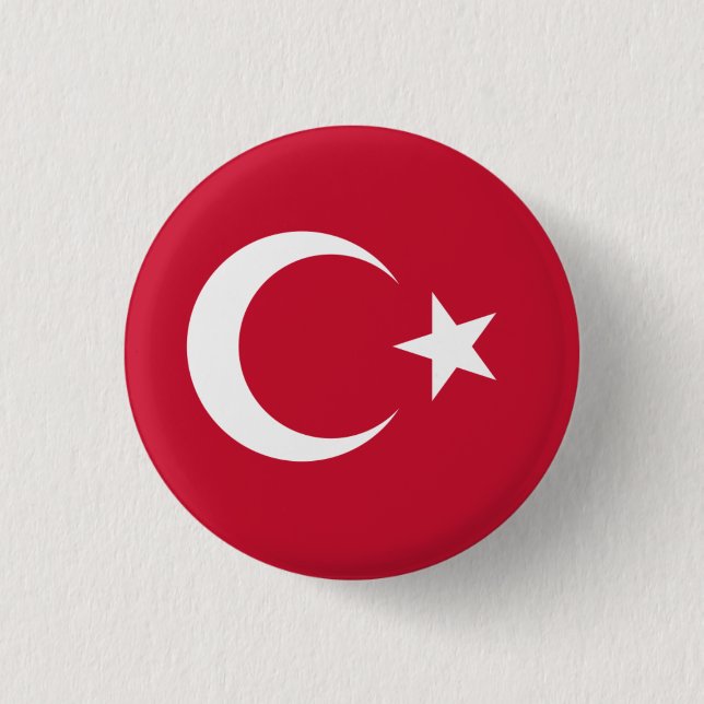 Turkey National Flag 1 Inch Round Button (Front)