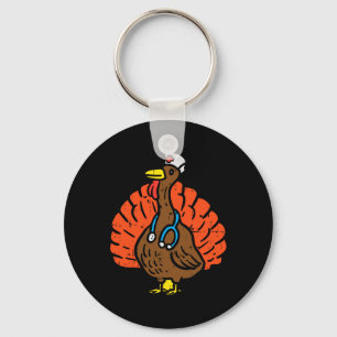 Turkey Nurse Fun Thanksgiving Scrub Top RN Nursing Keychain