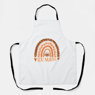 Turkey Nurse Leopard Thanksgiving ICU Nurse Rainbo Apron