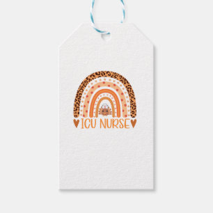Turkey Nurse Leopard Thanksgiving ICU Nurse Rainbo Gift Tags
