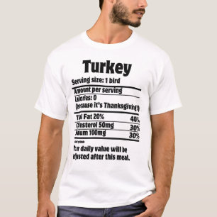 Turkey Nutrition Fact.w T-Shirt