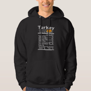 Turkey Nutrition Facts Family Food Thanksgiving Co Hoodie