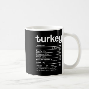Turkey nutrition facts fun thanksgiving christmas coffee mug