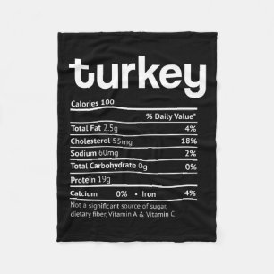 Turkey nutrition facts fun thanksgiving christmas  fleece blanket