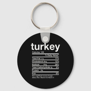 Turkey Nutrition Facts Funny Thanksgiving Food Chr Keychain