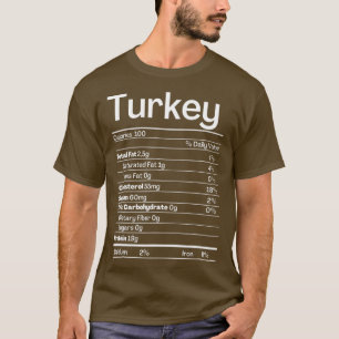 Turkey Nutrition FactsFunny Nutrition Thanksgiving T-Shirt
