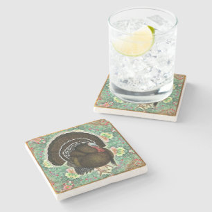 Turkey On the Greens Stone Coaster