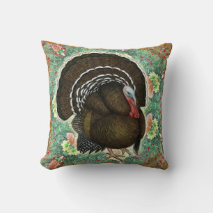 Turkey On the Greens Throw Pillow