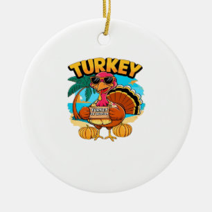 Turkey on Vacation in Jamaica Classic T-Shirt.png Ceramic Ornament