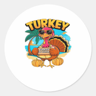 Turkey on Vacation in Jamaica Classic T-Shirt.png Classic Round Sticker