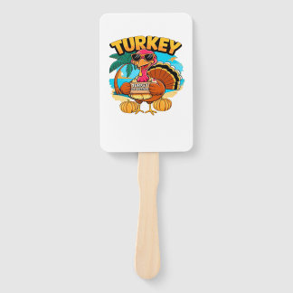 Turkey on Vacation in Jamaica Classic T-Shirt.png Hand Fan