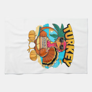 Turkey on Vacation in Jamaica Classic T-Shirt.png Kitchen Towel