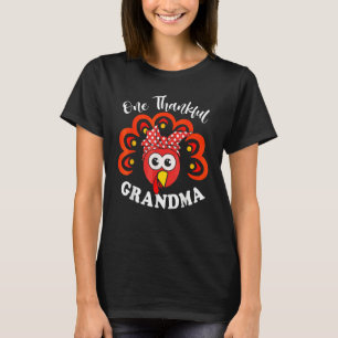 Turkey One Thankful Grandma Fall Autumn Thanksgivi T-Shirt