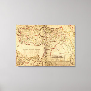 Turkey, Ottoman EmpirePanoramic MapTurkey Canvas Print