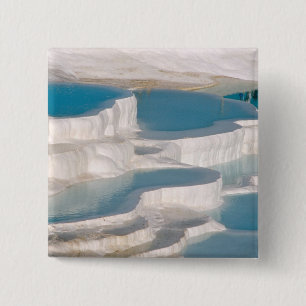 Turkey, Pamukkale Cotton Castle). 2 Inch Square Button