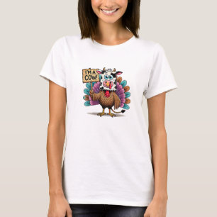 Turkey Paper Bag Moo I'm a Cow Thanksgiving Family T-Shirt
