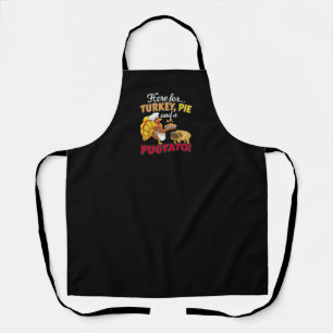 Turkey, Pie and a Pugtato Thanksgiving Pug Dog Apron