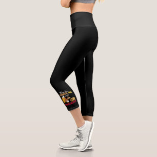 Turkey, Pie and a Pugtato Thanksgiving Pug Dog Capri Leggings
