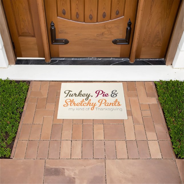 Turkey, Pie & Stretchy Pants Doormat (Outdoor)