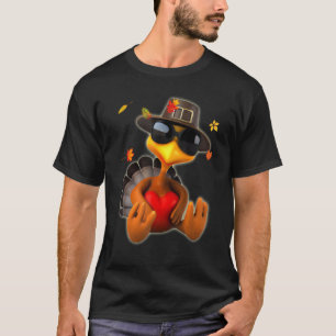 Turkey Pilgrim Hat Sunglasses Heart Love Foliage C T-Shirt