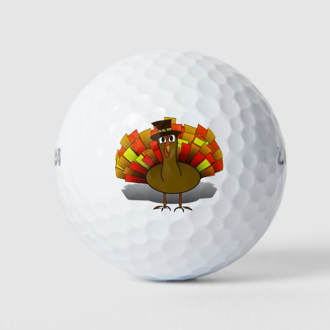 Turkey Pilgrim Thanksgiving Golf Balls (Front)